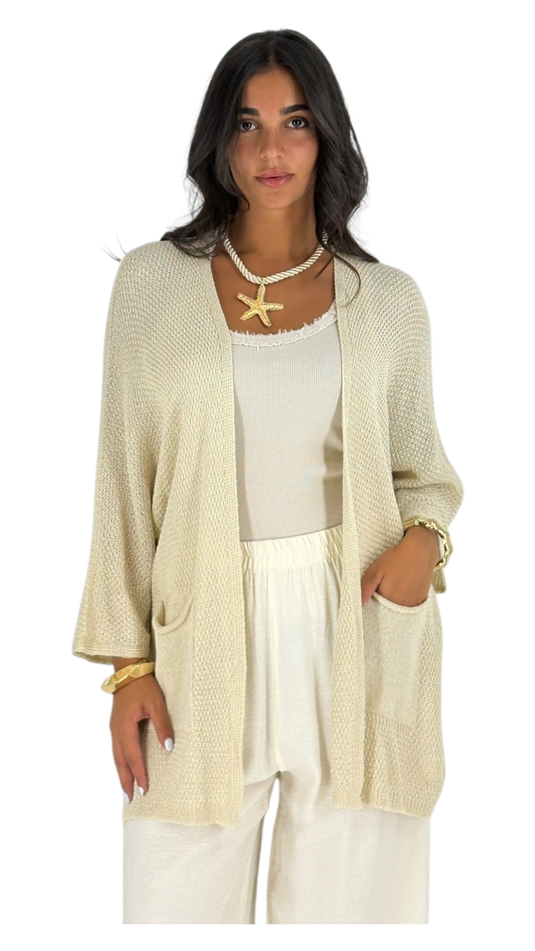 Jehan Beige Cardigan