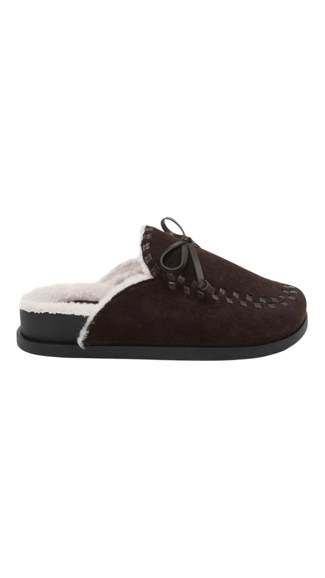 Faux Suede Lined Mule Slippers