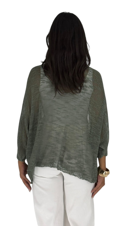 Albina Kaki Cardigan