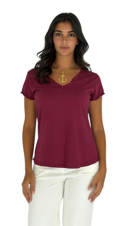 Shadia Dark Cherry T-Shirt