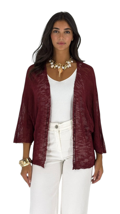 Albina Burgundy Cardigan