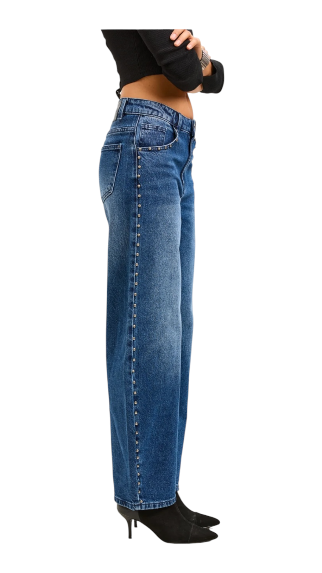 Jedda Navy Studded Balloon Jeans