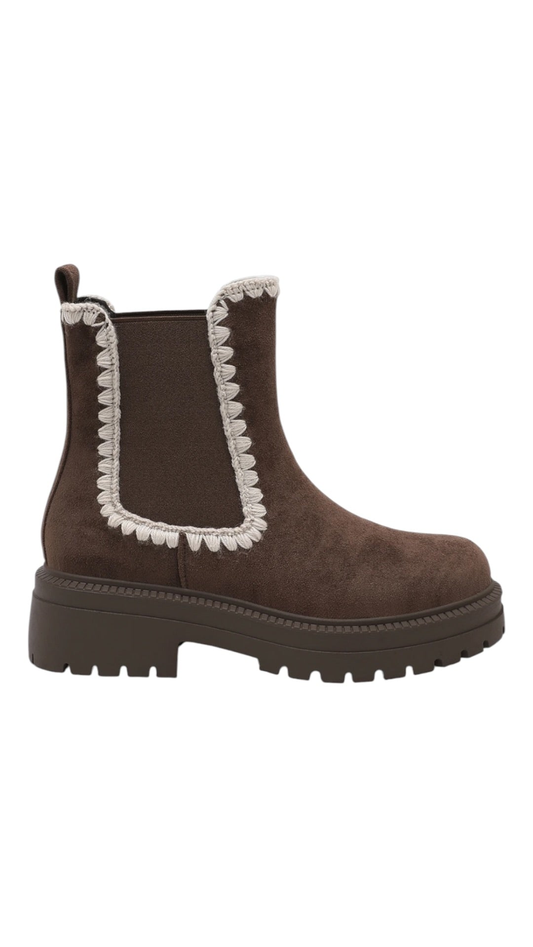 Suede-Effect Chelsea Boots with Contrasting Finishes