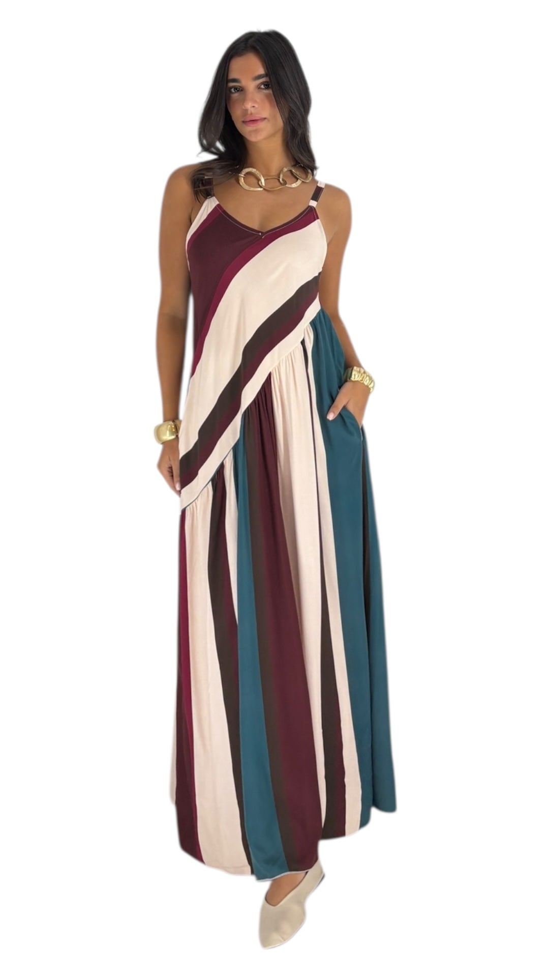 Violet Brown Line Dress