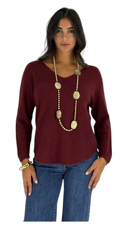 Carmen Burgundy Top