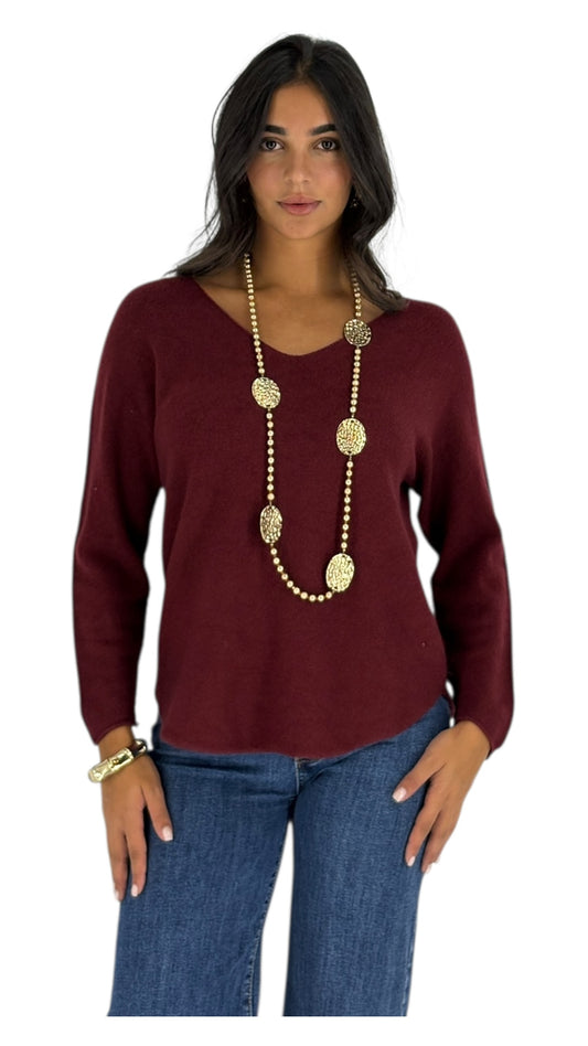 Carmen Burgundy Top