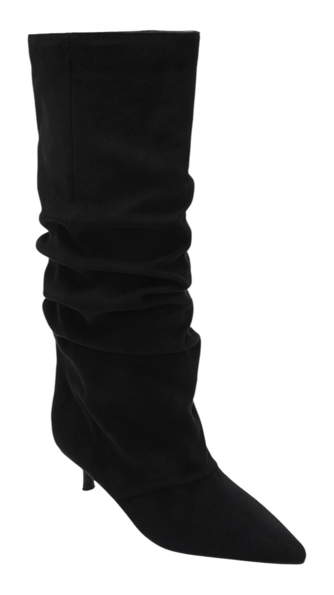Pleated low-heel boots