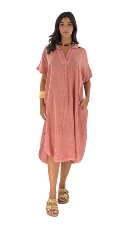 Nuha Salmon Dress