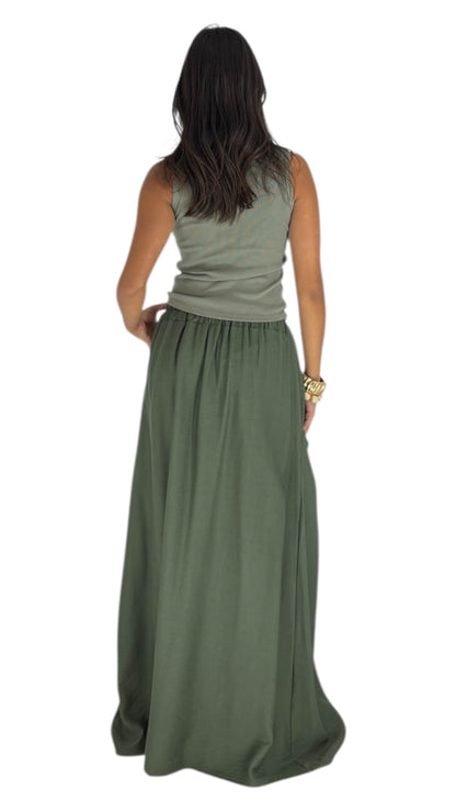 Betty Kaki Skirt