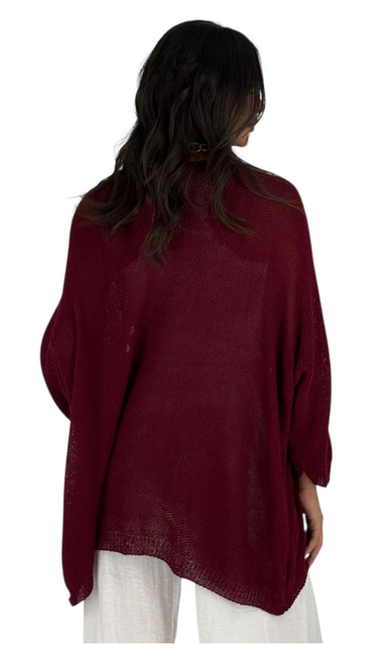 Dalla Maroon Cardigan