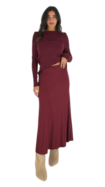 Basant Maroon Skirt