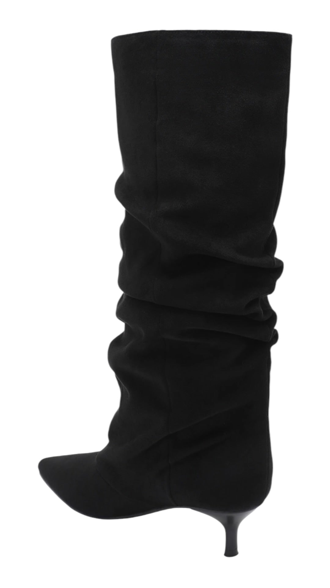 Pleated low-heel boots