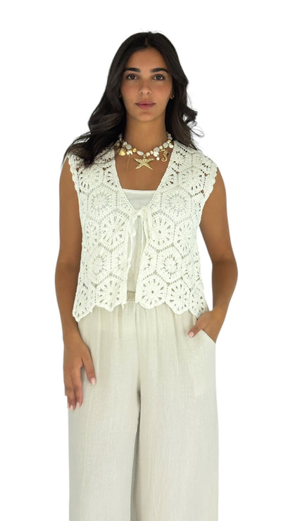 Mes White Vest