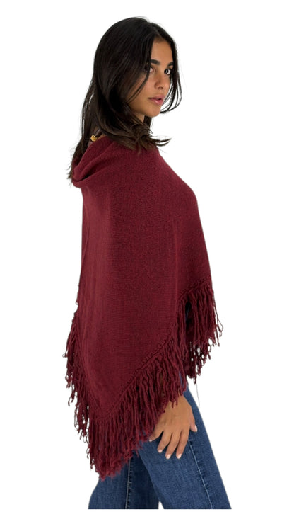 Zenin Burgundy Poncho