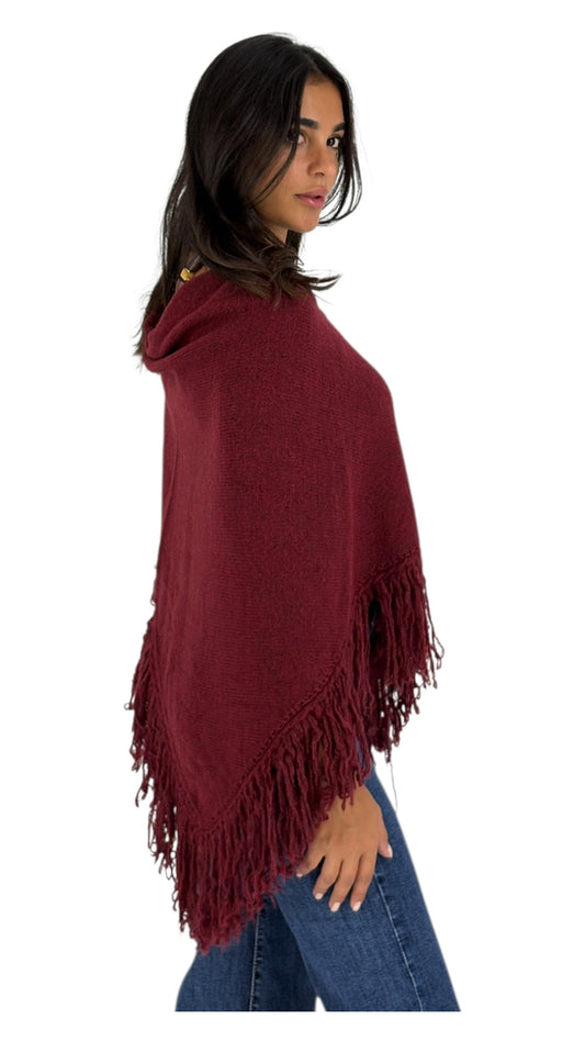 Zenin Burgundy Poncho