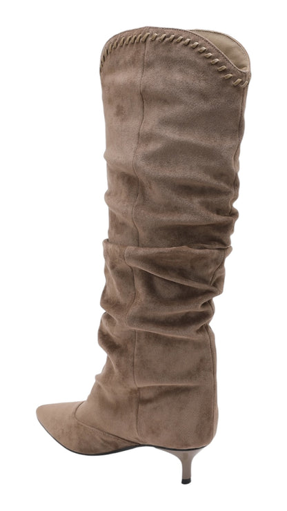 Ruched Pointed Toe Boots
