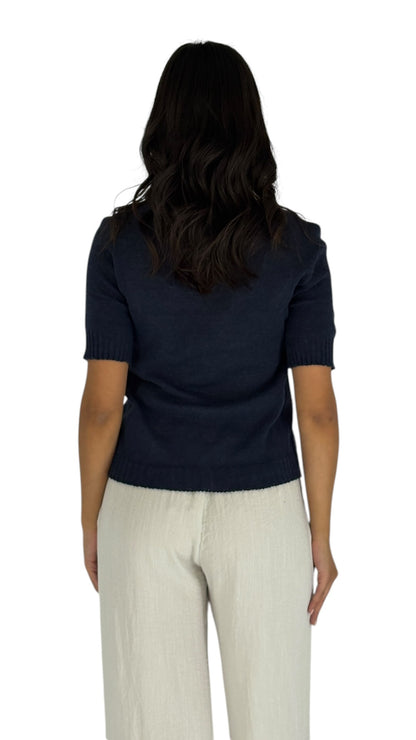 Lacy Navy Top