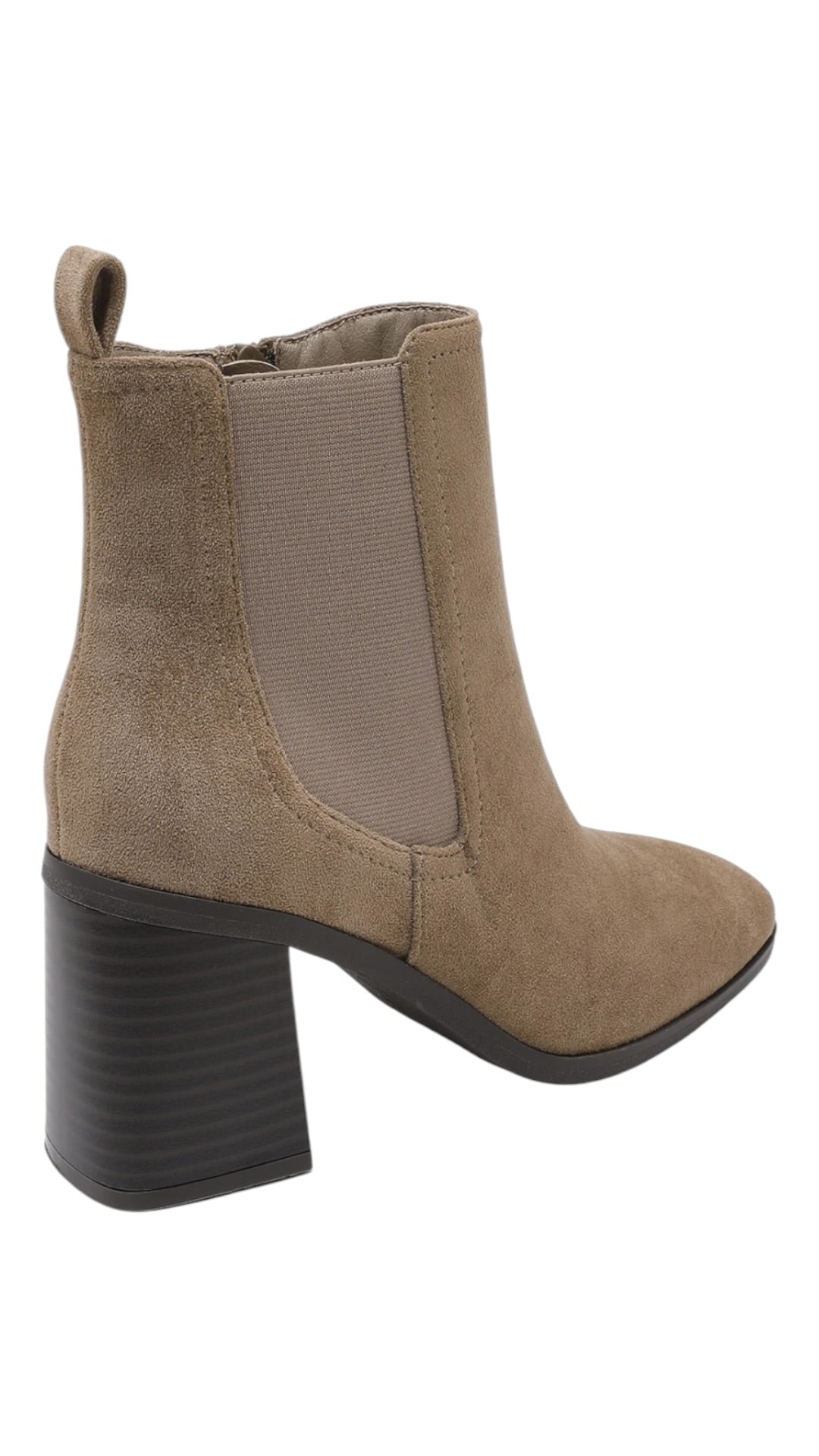 Heeled ankle boots with elastic