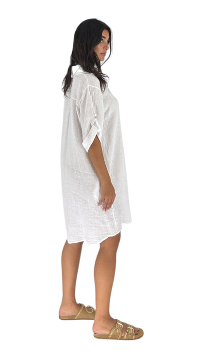 Sella White Shirt Dress