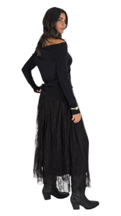 Asma Black Skirt