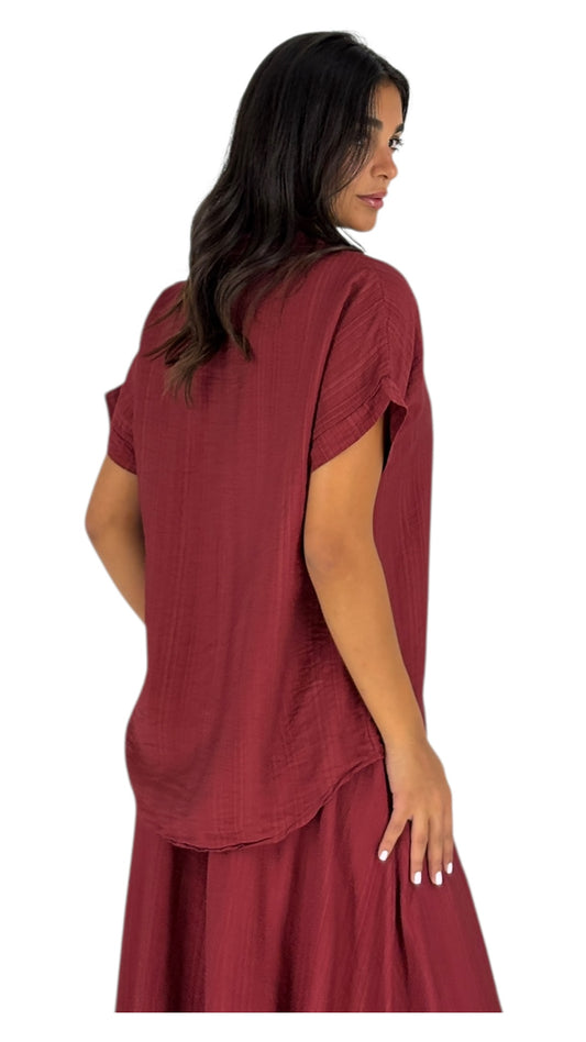 Camilla Maroon Top