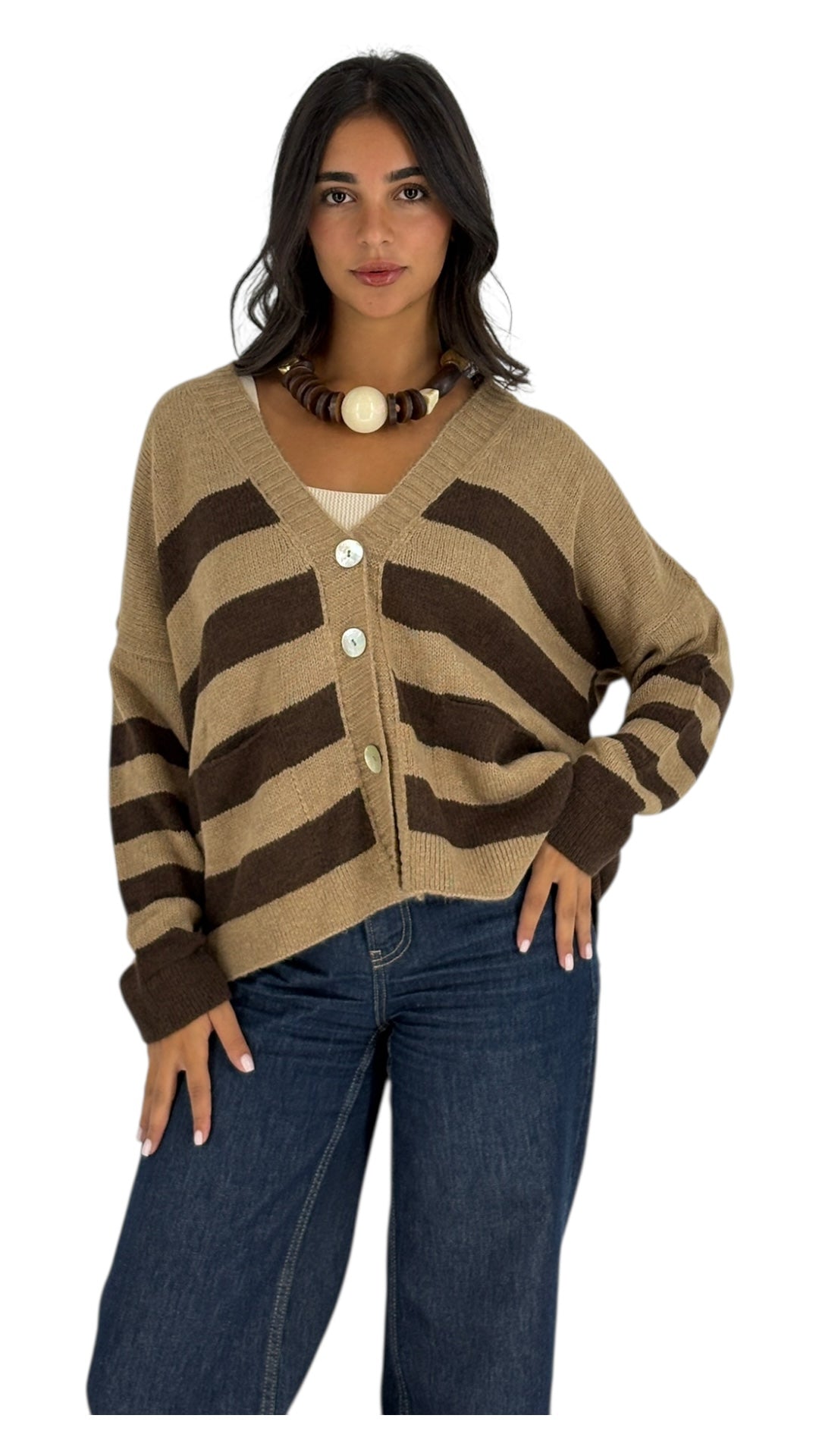 Fadia Brown Cardigan