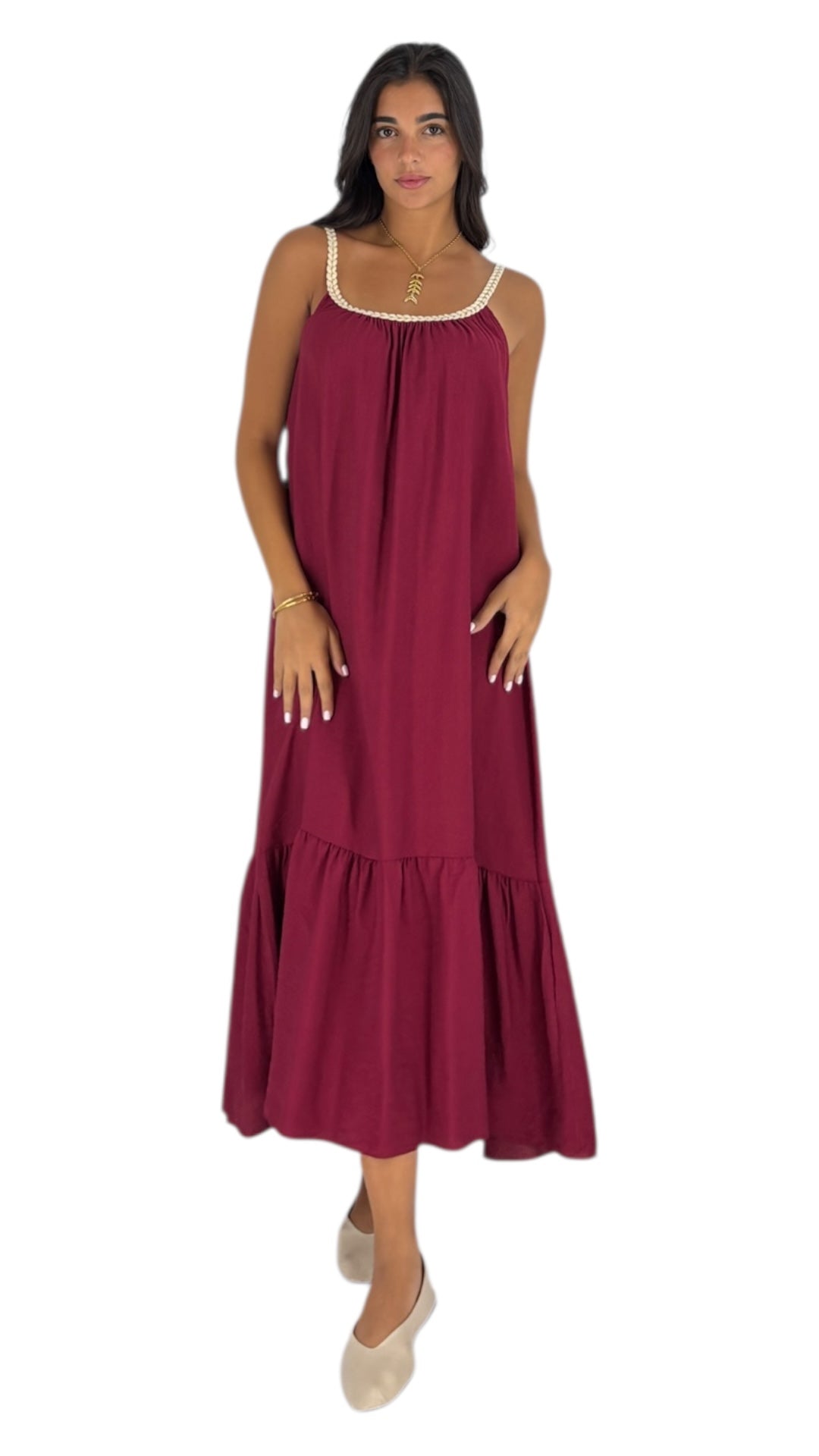 Farah Maroon Dress