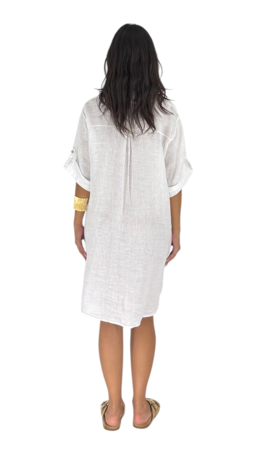 Sella White Shirt Dress