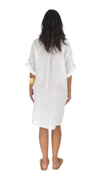 Sella White Shirt Dress