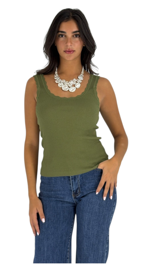 Amnda Olive Green Top
