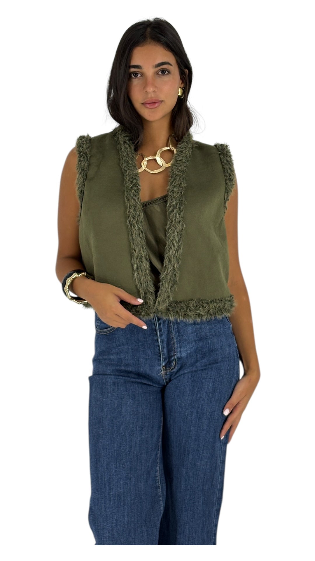 Meral Olive Green Vest