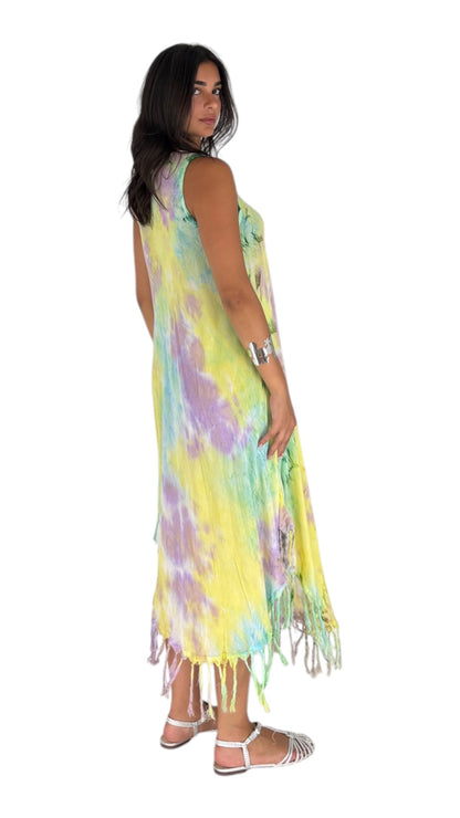 Rendar Teal/ Butter yellow Dress