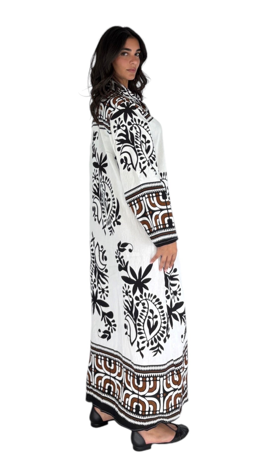 Idal White/Brown Dress