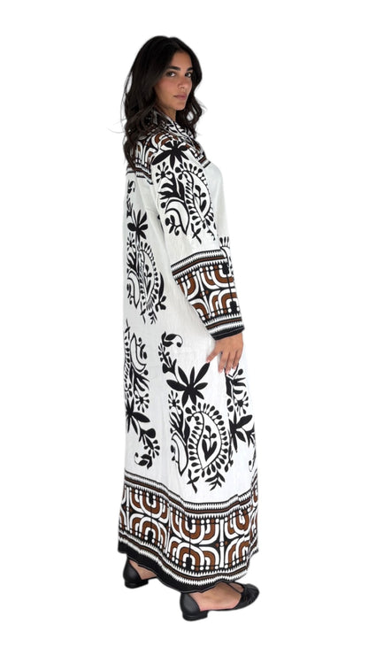 Idal White/Brown Dress