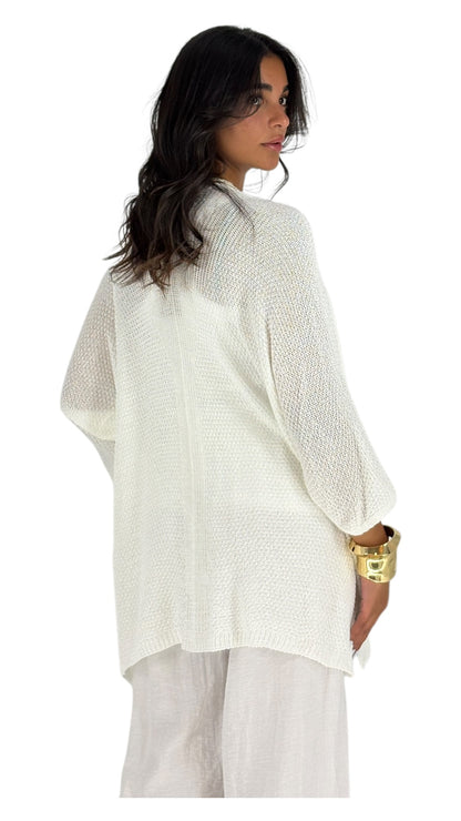 Jehan White Cardigan