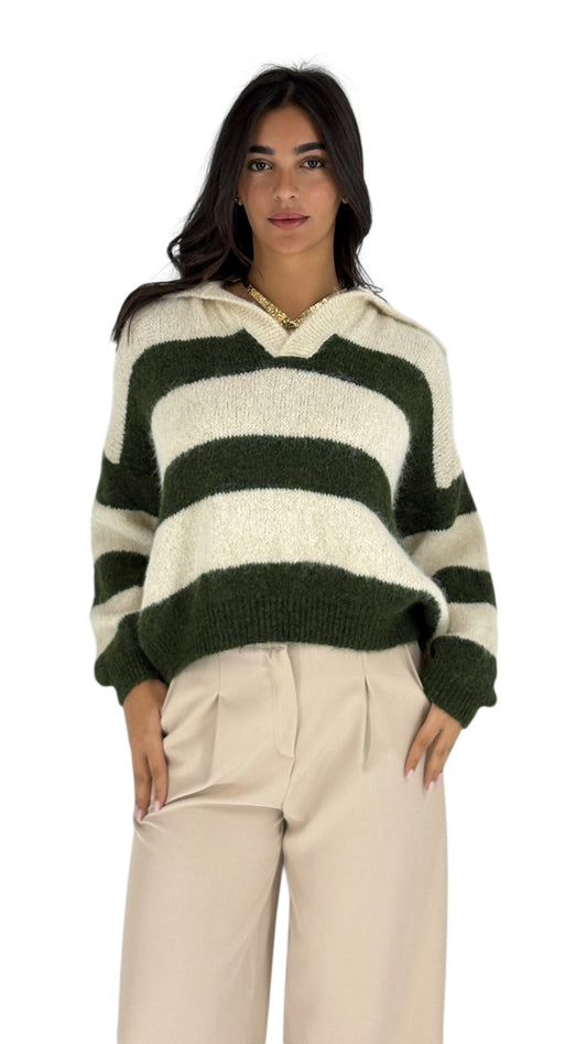 Rosa Olive Green/Cream Sweater