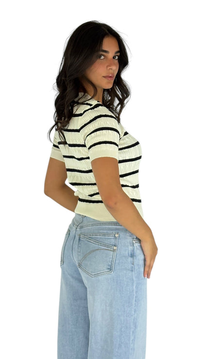 Amas White/Black Top
