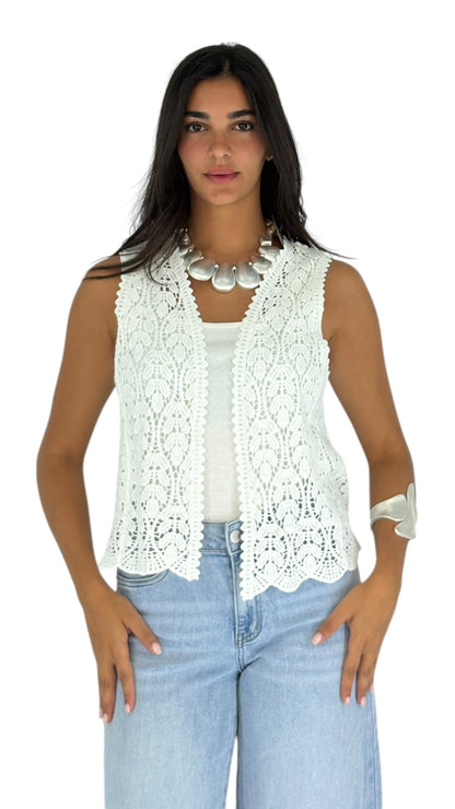 Edie White Vest