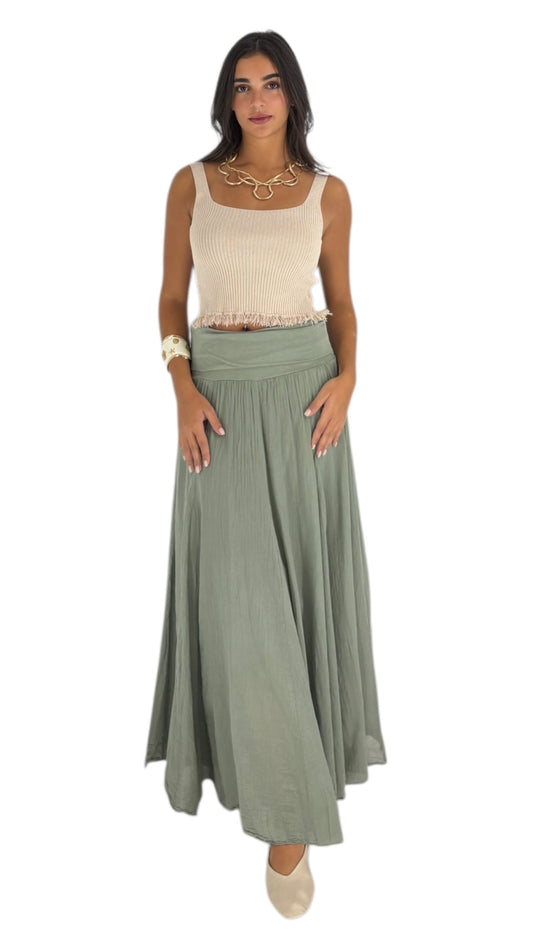 Roulett Kaki Skirt