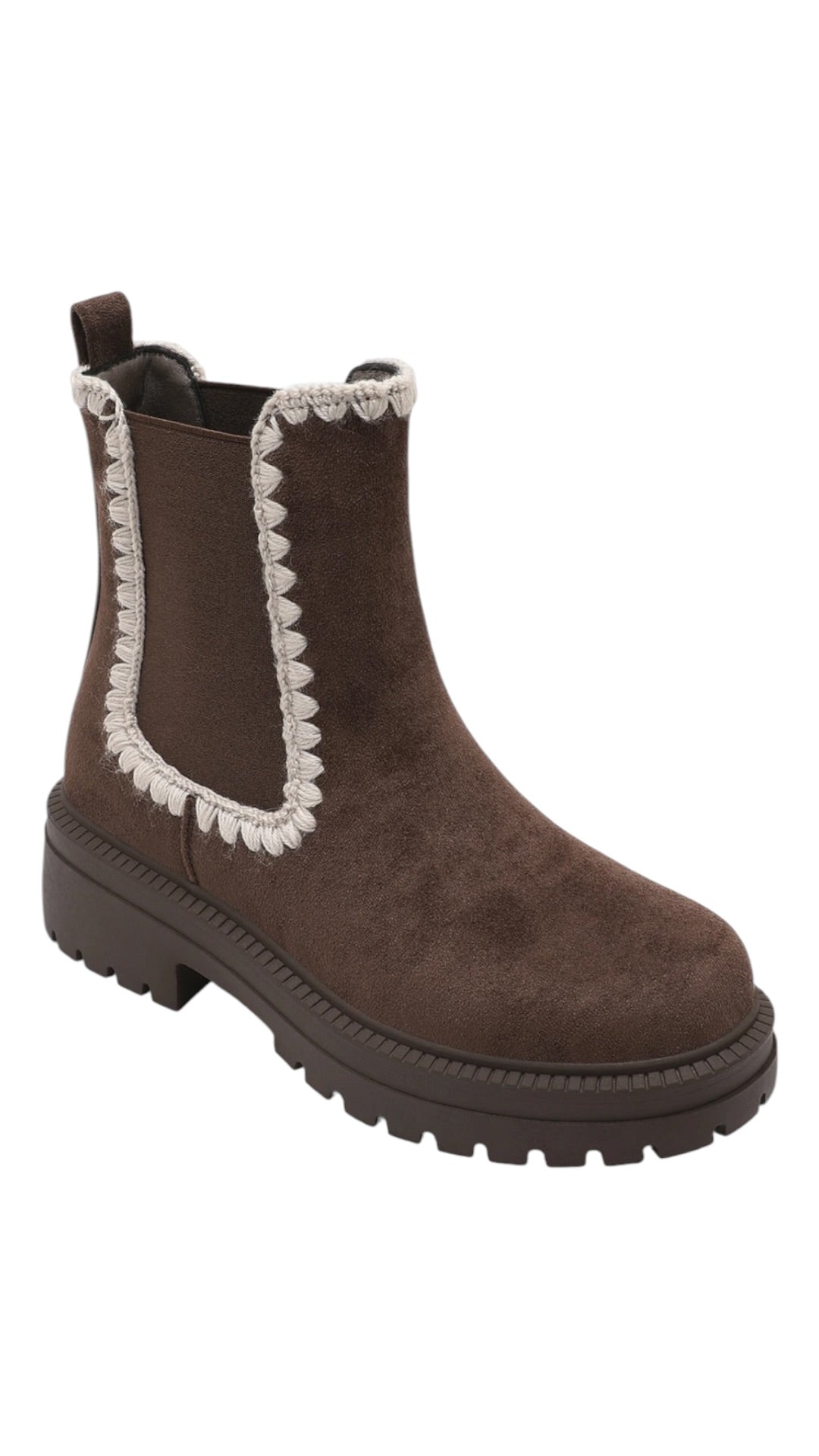 Suede-Effect Chelsea Boots with Contrasting Finishes