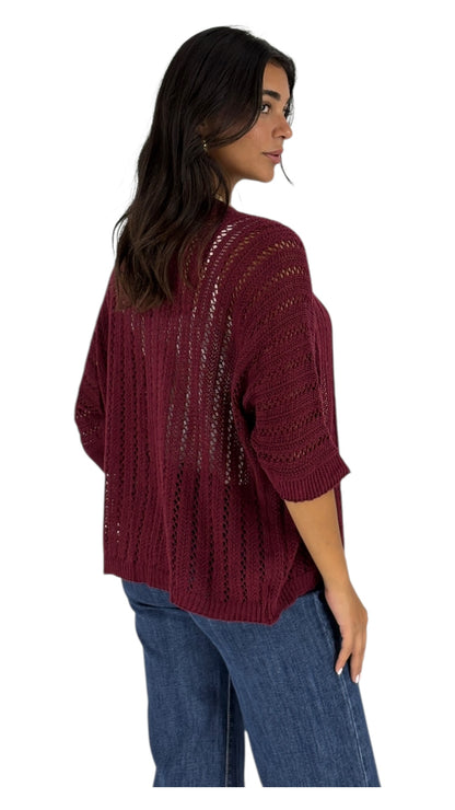 Najwa Burgundy Cardigan