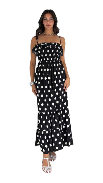 Polka Dots Black Dress