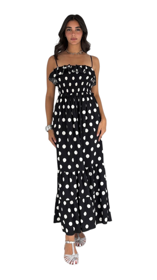 Polka Dots Black Dress