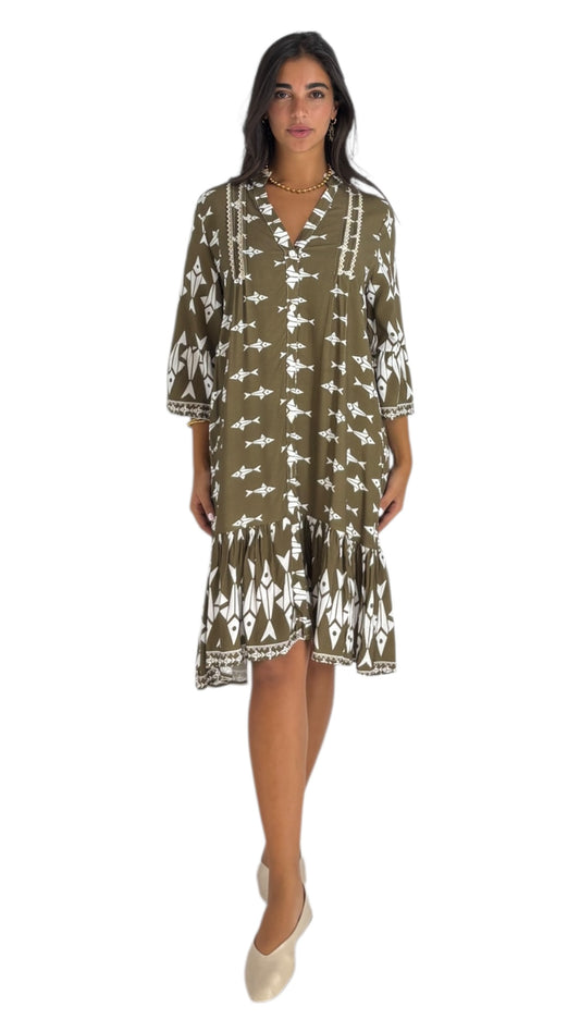 Beth Olive Green Dress