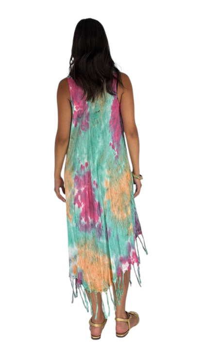 Rendar Green/ Fuchsia Dress