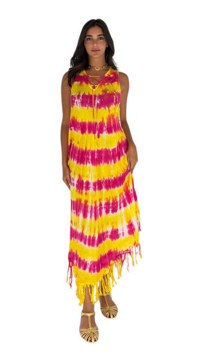 Rendar Yellow/ Fuchsia Dress