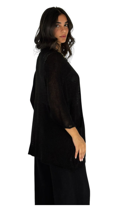 Locs Black Cardigan