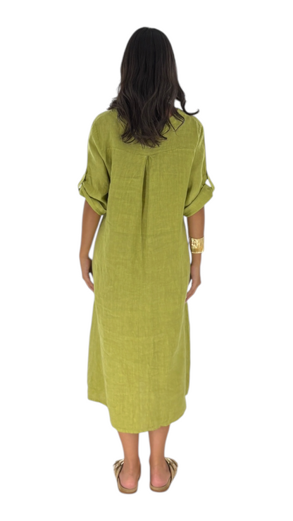 Zain Chartreuse Dress