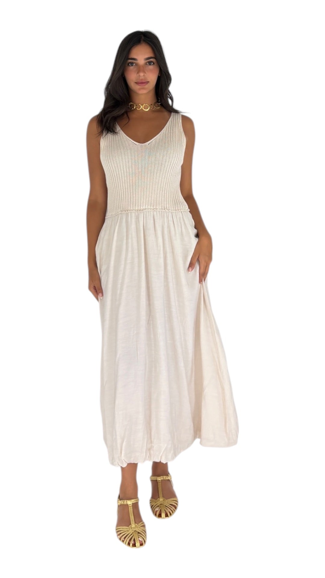 Hiba Beige Dress