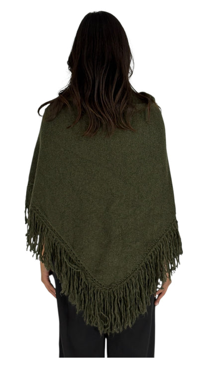 Zenin Olive Green Poncho